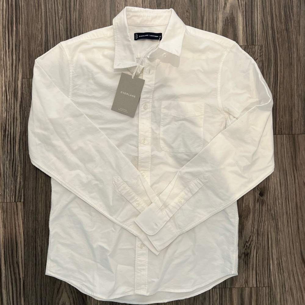 Everlane Uniform White Button Down Long Sleeve Shirt Size XS NWT